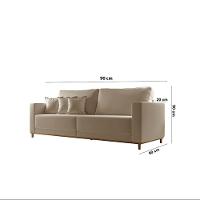 Sofá Djon 02 Módulos De 90cm B20cm Meu Sofá Online B002 Veludo Capuccino - 7