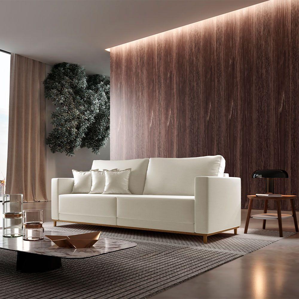 Sofá Djon 02 Módulos De 80cm B20cm Meu Sofá Online A302 Linho Branco - 1