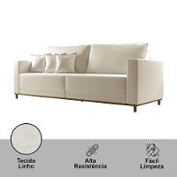 Sofá Djon 02 Módulos De 80cm B20cm Meu Sofá Online A302 Linho Branco - 6