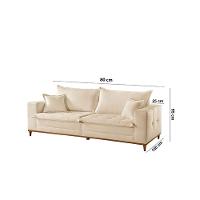 Sofá Matrix 02 Módulos De 80cm B25cm Meu Sofá Online A294 Linho Creme - 3