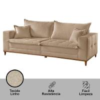 Sofá Matrix 02 Módulos De 100cm B25cm Meu Sofá Online A226 Linho Bege - 5