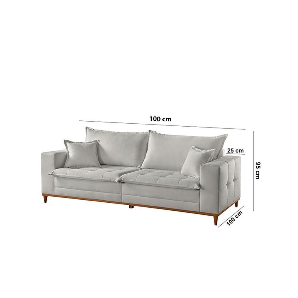 Sofá Matrix 02 Módulos De 100cm B25cm Meu Sofá Online B026 Veludo Prata - 7