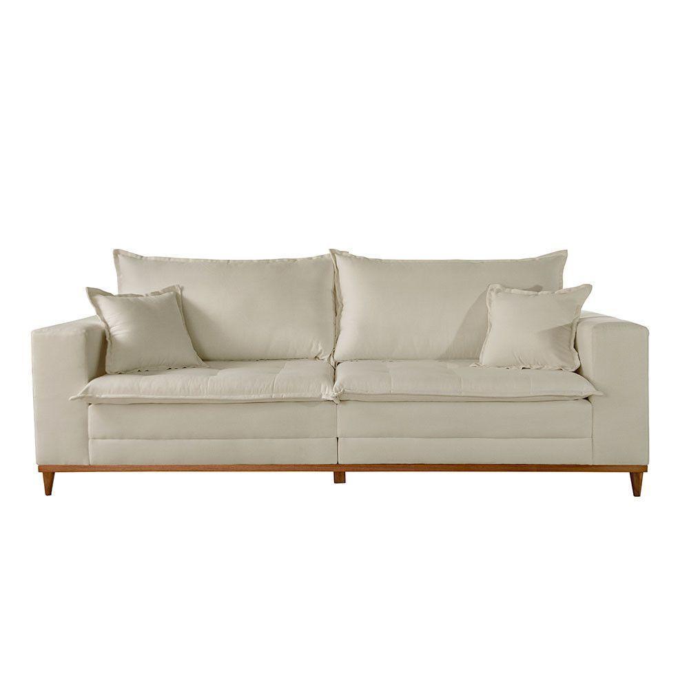 Sofá Matrix 02 Módulos De 90cm B25cm Meu Sofá Online A302 Linho Branco - 2