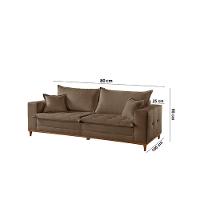 Sofá Matrix 02 Módulos De 80cm B25cm Meu Sofá Online B016 Veludo Marrom - 3