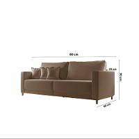 Sofá Djon 02 Módulos De 80cm B20cm Meu Sofá Online B016 Veludo Marrom - 6