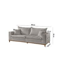 Sofá Matrix 02 Módulos De 90cm B25cm Meu Sofá Online A230 Linho Cinza - 3