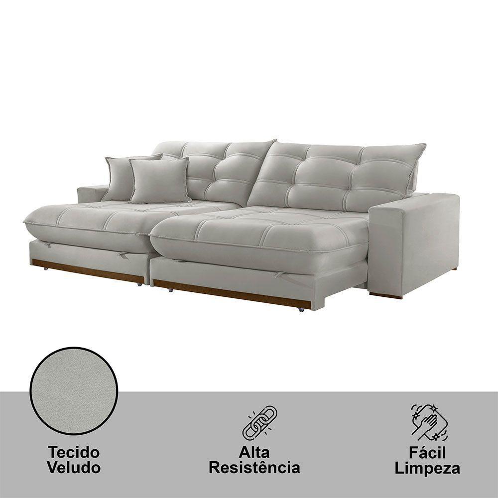 Sofá Duque Dois Módulos De 80cm B25cm Meu Sofá Online B026 Veludo Prata - 4