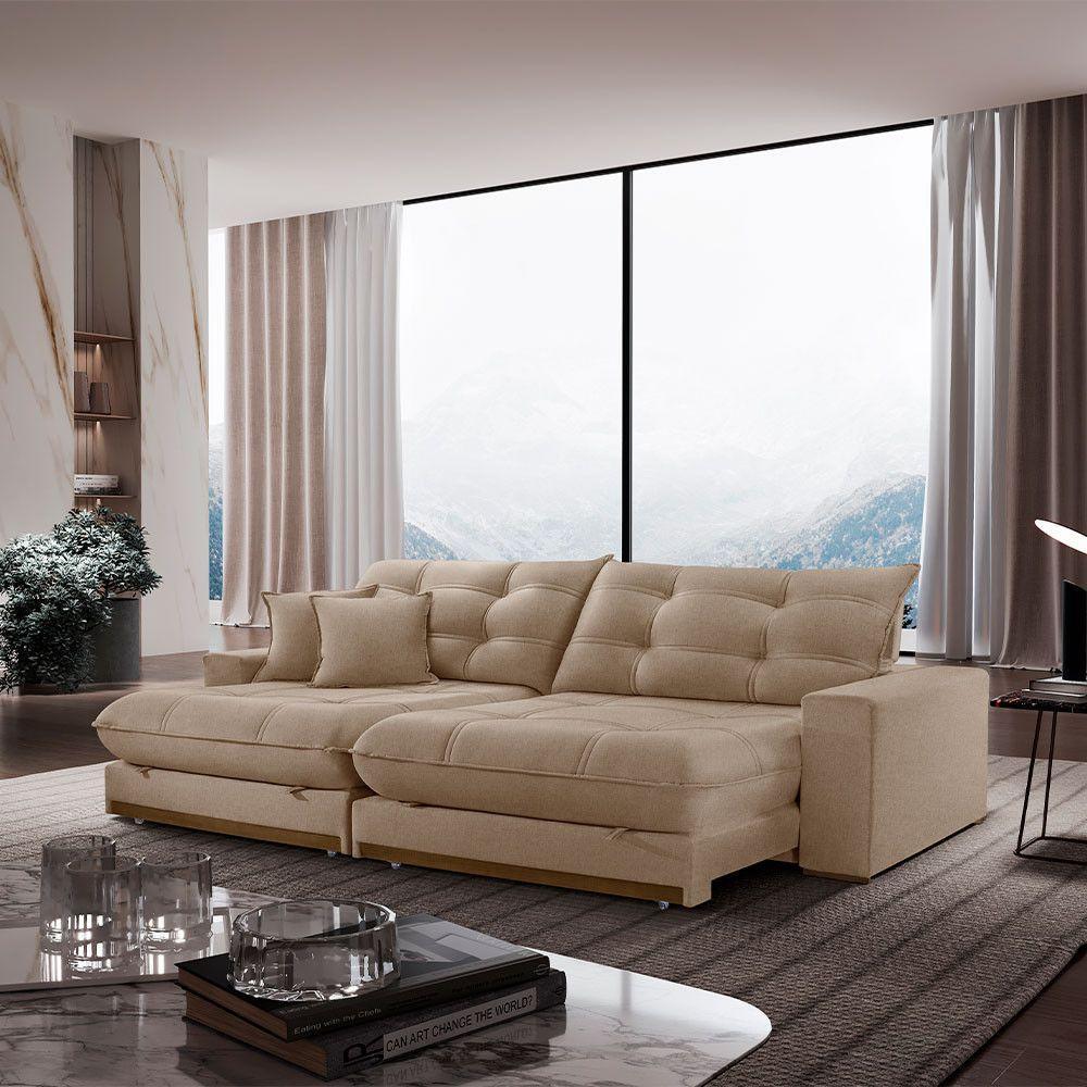 Sofá Duque Dois Módulos De 120cm B25cm Meu Sofá Online A226 Linho Bege - 1