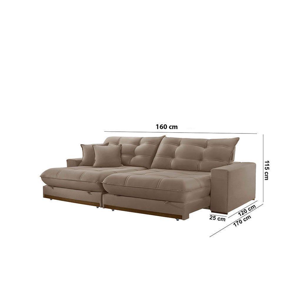 Sofá Duque Dois Módulos De 80cm B25cm Meu Sofá Online B002 Veludo Capuccino - 8