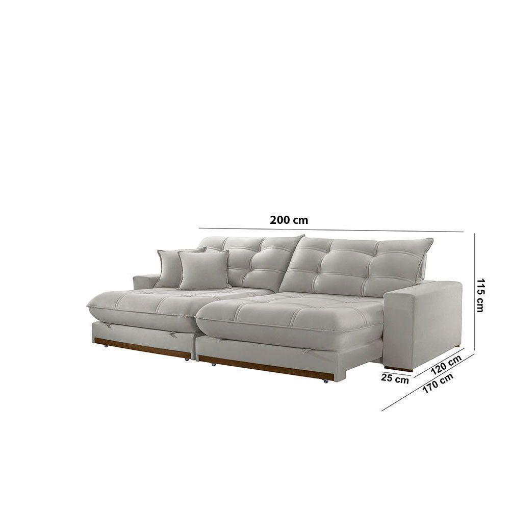 Sofá Duque Dois Módulos De 100cm B25cm Meu Sofá Online B026 Veludo Prata - 3