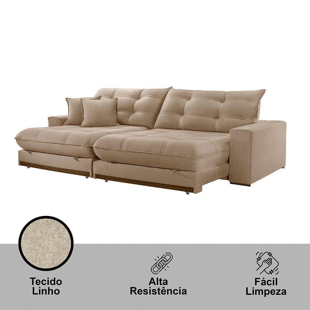 Sofá Duque Dois Módulos De 80cm B25cm Meu Sofá Online A226 Linho Bege - 6