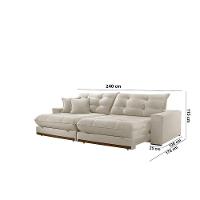 Sofá Duque Dois Módulos De 120cm B25cm Meu Sofá Online A302 Linho Branco - 5