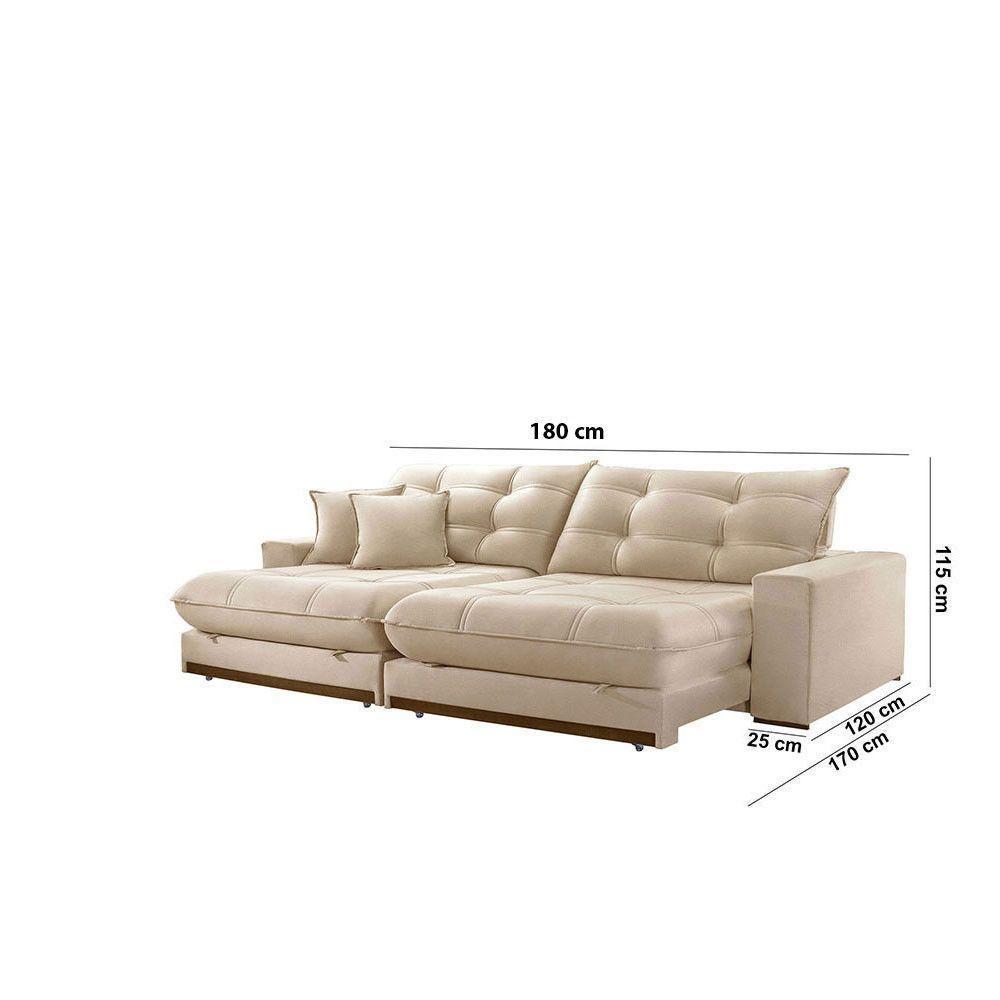 Sofá Duque Dois Módulos De 90cm B25cm Meu Sofá Online A294 Linho Creme - 3
