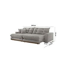 Sofá Duque Dois Módulos De 120cm B25cm Meu Sofá Online A230 Linho Cinza - 7