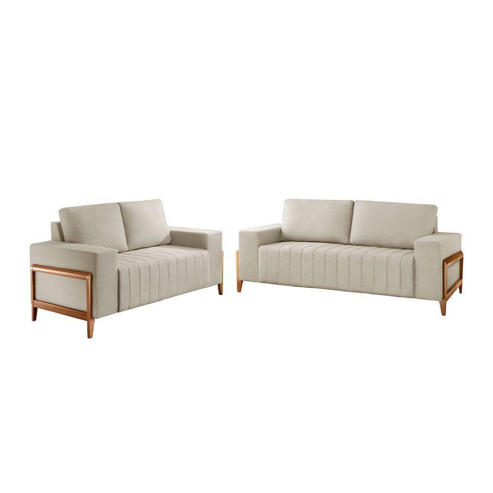 Sofá 2x3 Lugares Verona Meu Sofá Online A302 Linho Branco - 3