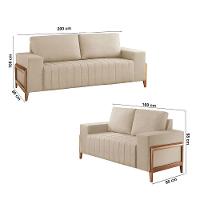 Sofá 2x3 Lugares Verona Meu Sofá Online A294 Linho Creme - 6