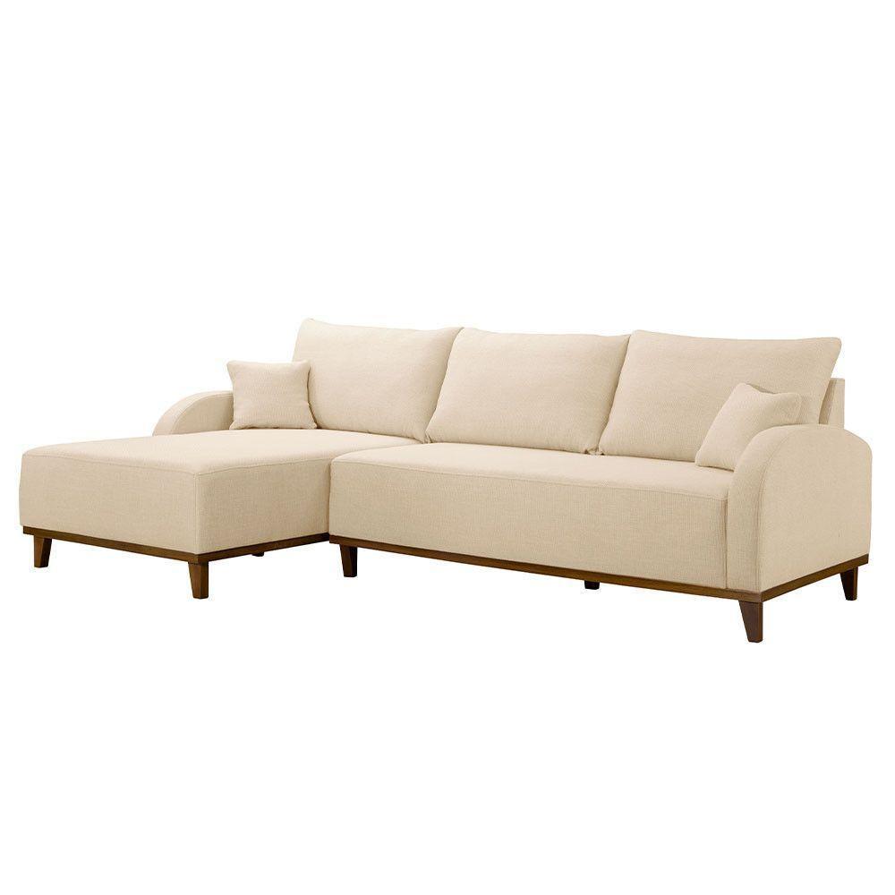 Sofá Albano Linho 300cm Chaise Lado Esquerdo Meu Sofá Online A294 Linho Creme - 2