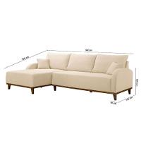 Sofá Albano Linho 300cm Chaise Lado Esquerdo Meu Sofá Online A294 Linho Creme - 5