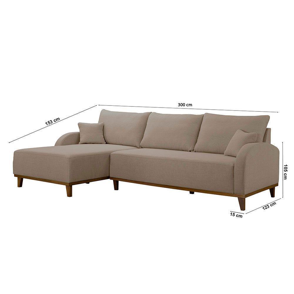Sofá Albano Veludo 300 Chaise Lado Esquerdo Meu Sofá Online B002 Veludo Capuccino - 5