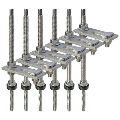 Estrutura Painel Solar Suporte Parafuso Telhado - Kit 6 Un