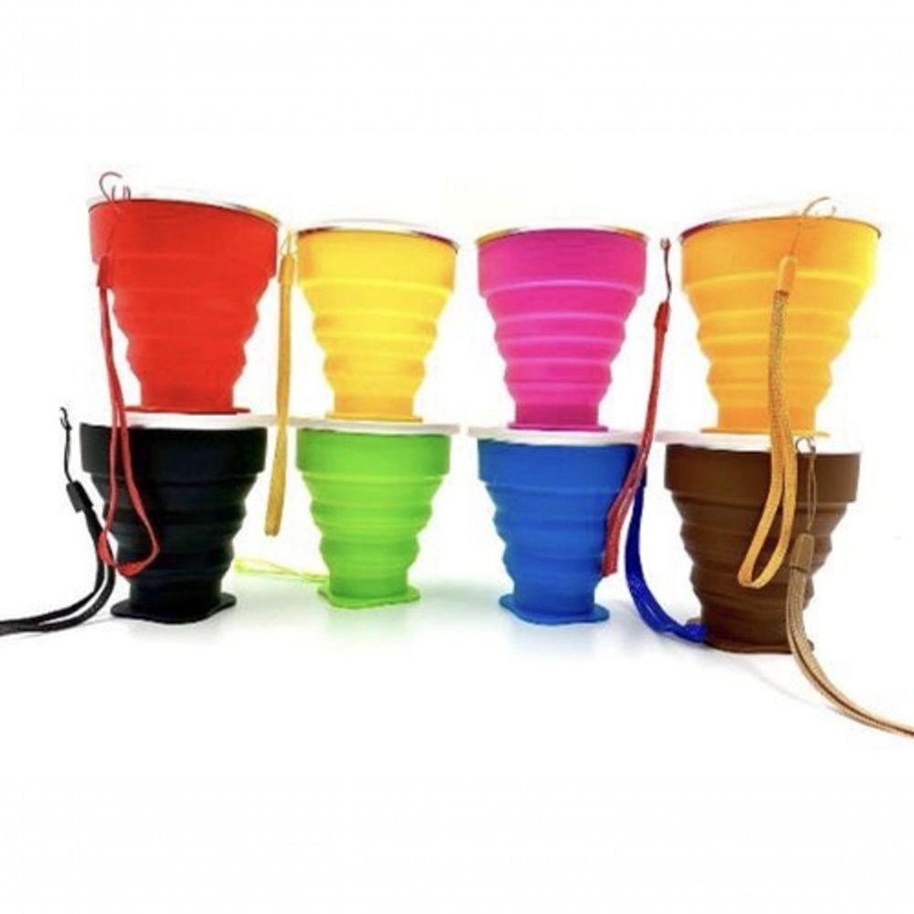 Kit Com 50 Copo De Silicone 200Ml Reutilizável Dobrável - 1