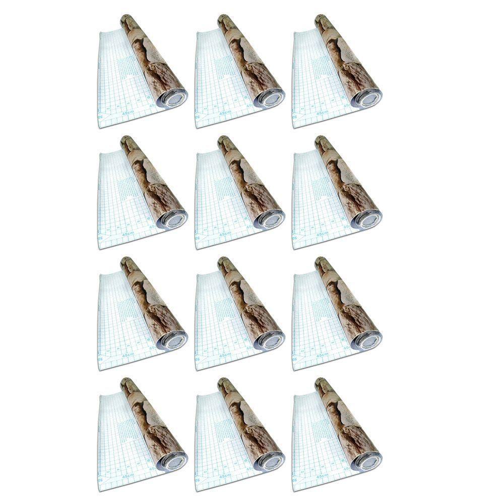 Papel De Parede Tijolinho Kit 12 Unidades Pedra Marrom Claro Autoadesivo Colante Decoraçao Lavavel - 2