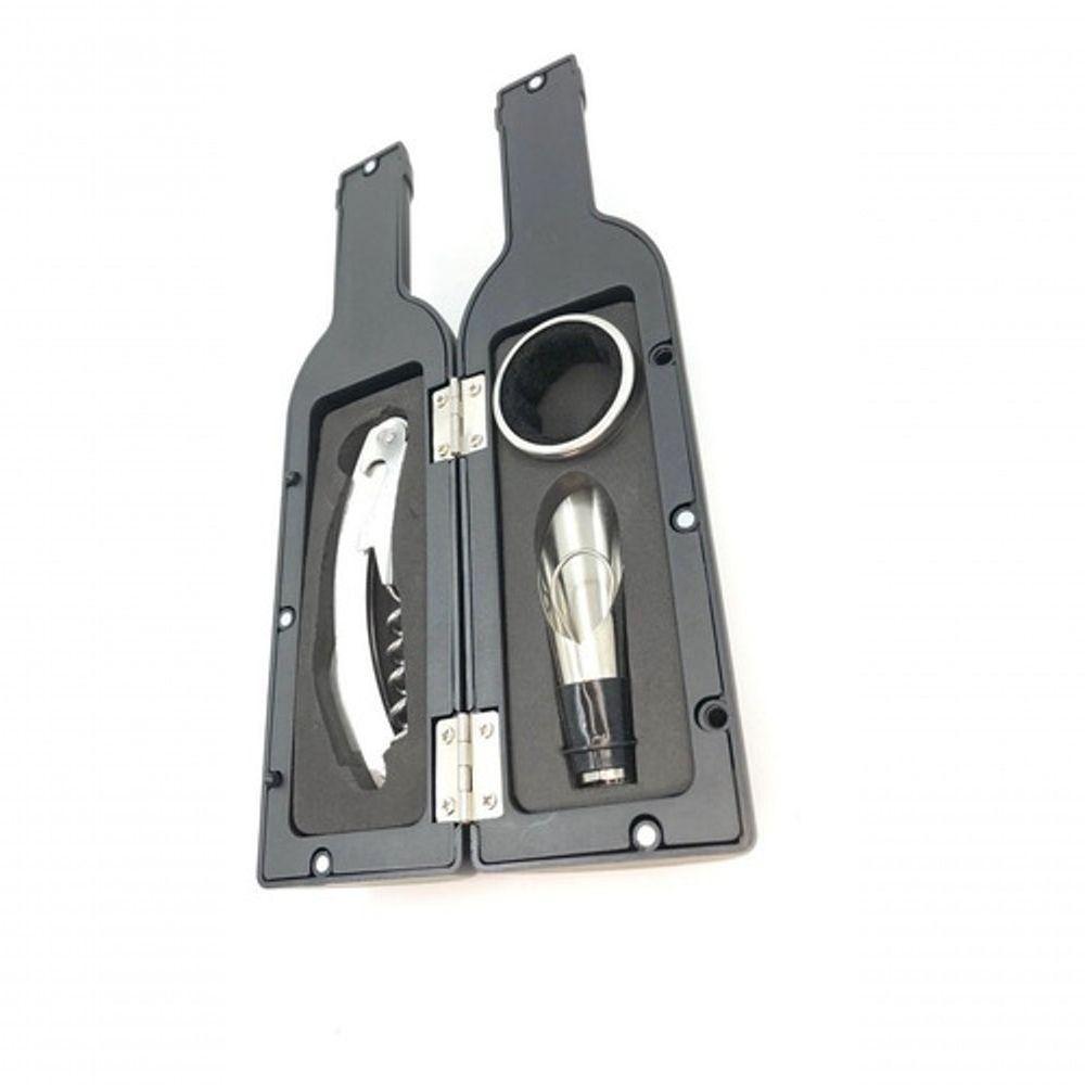 Kit Abridor De Vinho Garrafa Com 3 Acessórios Saca-Rolhas - 1