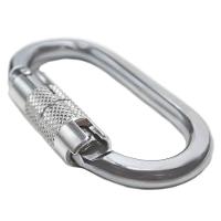 Mosquetão Sideup Aço Oval Tripla Trava Automática 25kn Ce En Nbr Cromado - 3