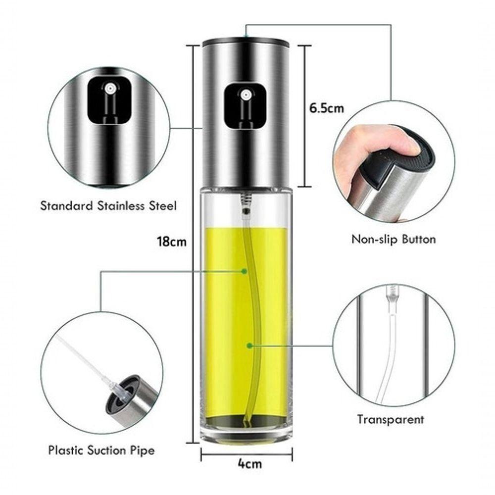 Kit 2Pcs Spray Porta Azeite-Vinagre Aço Inox Sem Desperdício - 8