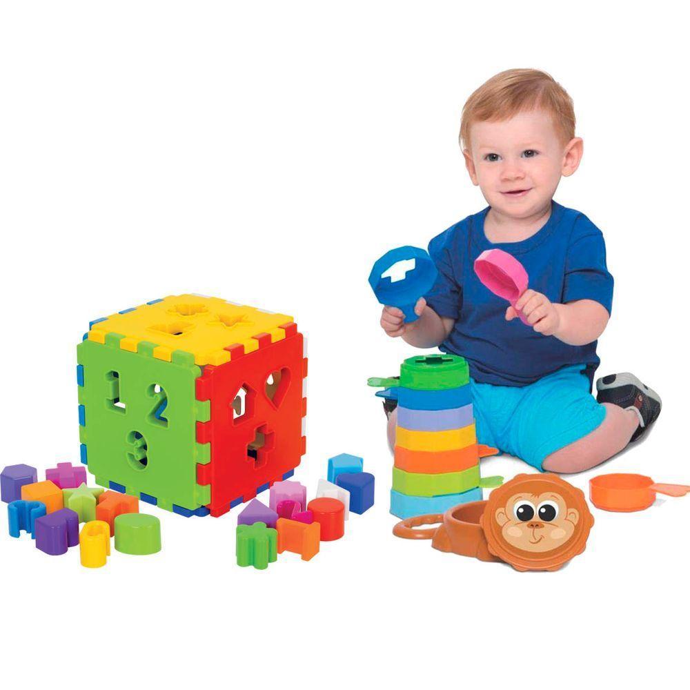 Kit De Brinquedos Educativos Cubo Didático + Empilha - 1