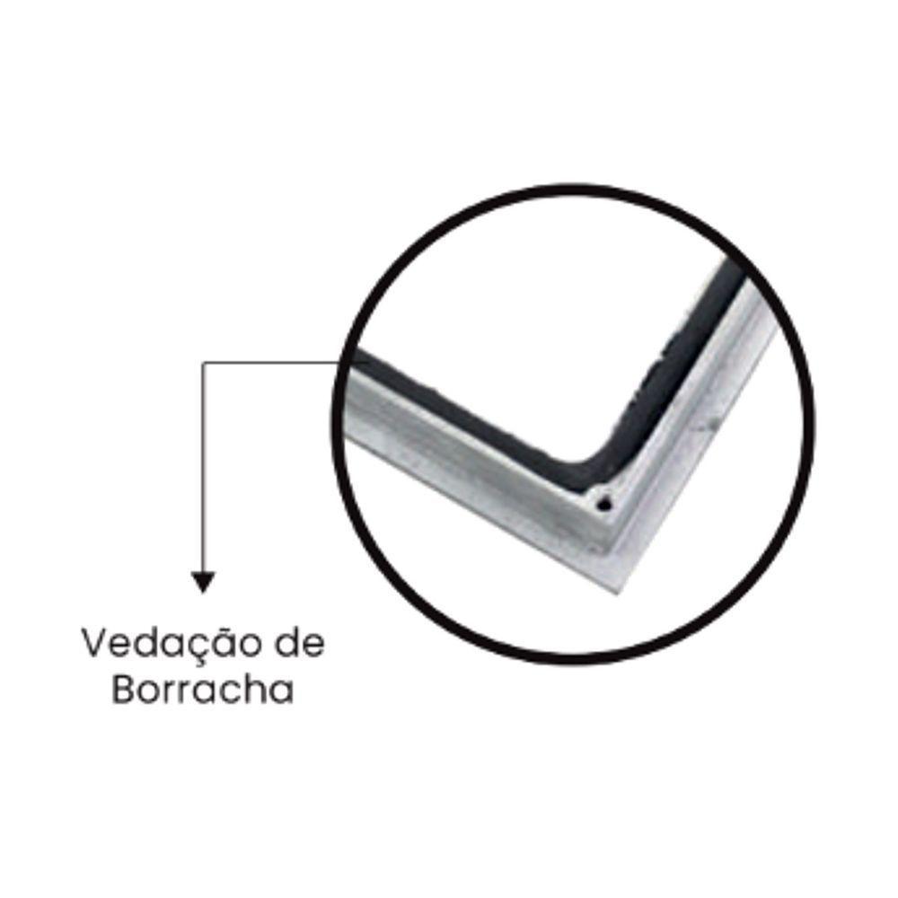 Tampa Tampão Chão Alumínio Dupla Vedação Rebaixado 60x60cm - 3