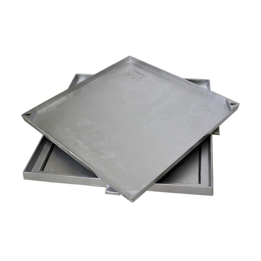 Tampa Tampão Chão Alumínio Dupla Vedação Rebaixado 60x60cm - 4