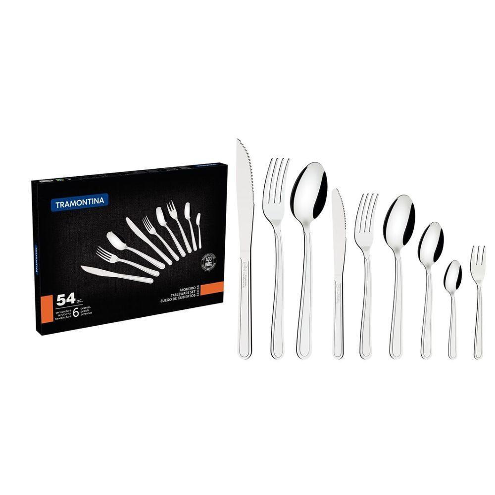 Faqueiro 54 Pcs Buzios - Aço Inox 23799077 - 1