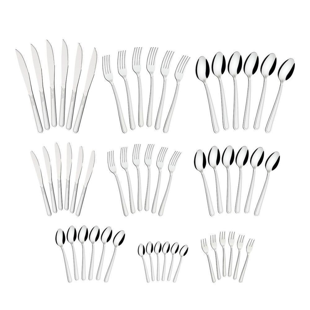 Faqueiro 54 Pcs Buzios - Aço Inox 23799077 - 2