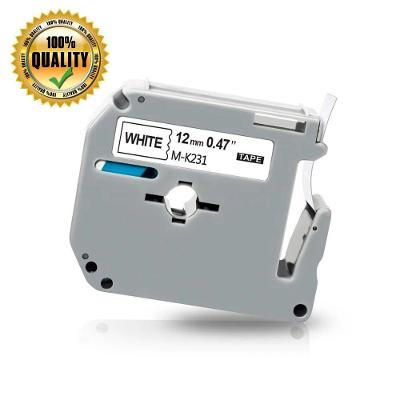 Fita Mk 231 Compatível P/ Rotulador Brother Branca 12mm