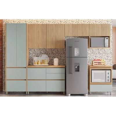 Kit Cozinha Modulada 6 Peças Rainha Gourmet 3 Aéreos + 2 Balcões + 1 Paneleiro C6p01 Nature Verde