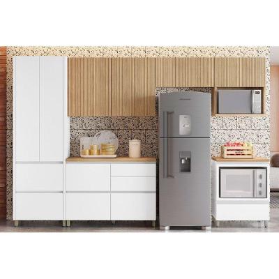 Cozinha Completa 6 Peças Rainha Gourmet C6P01 10 Portas 8 Gavetas MDF 120cm Branco