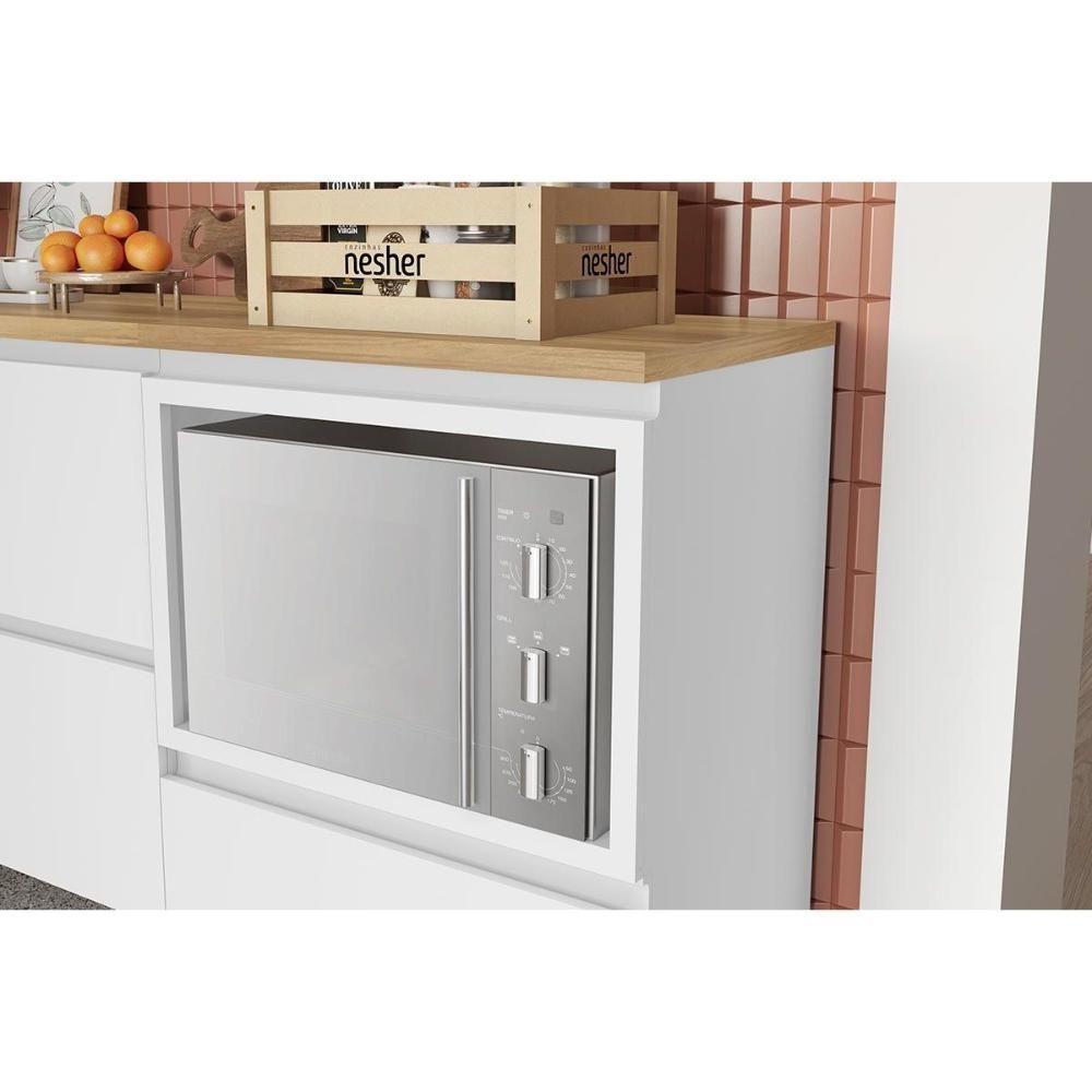 Cozinha Completa 7 Peças Rainha Gourmet 3 Aéreos 3 Balcões 1 Paneleiro C6p38 Nature Verde - 9