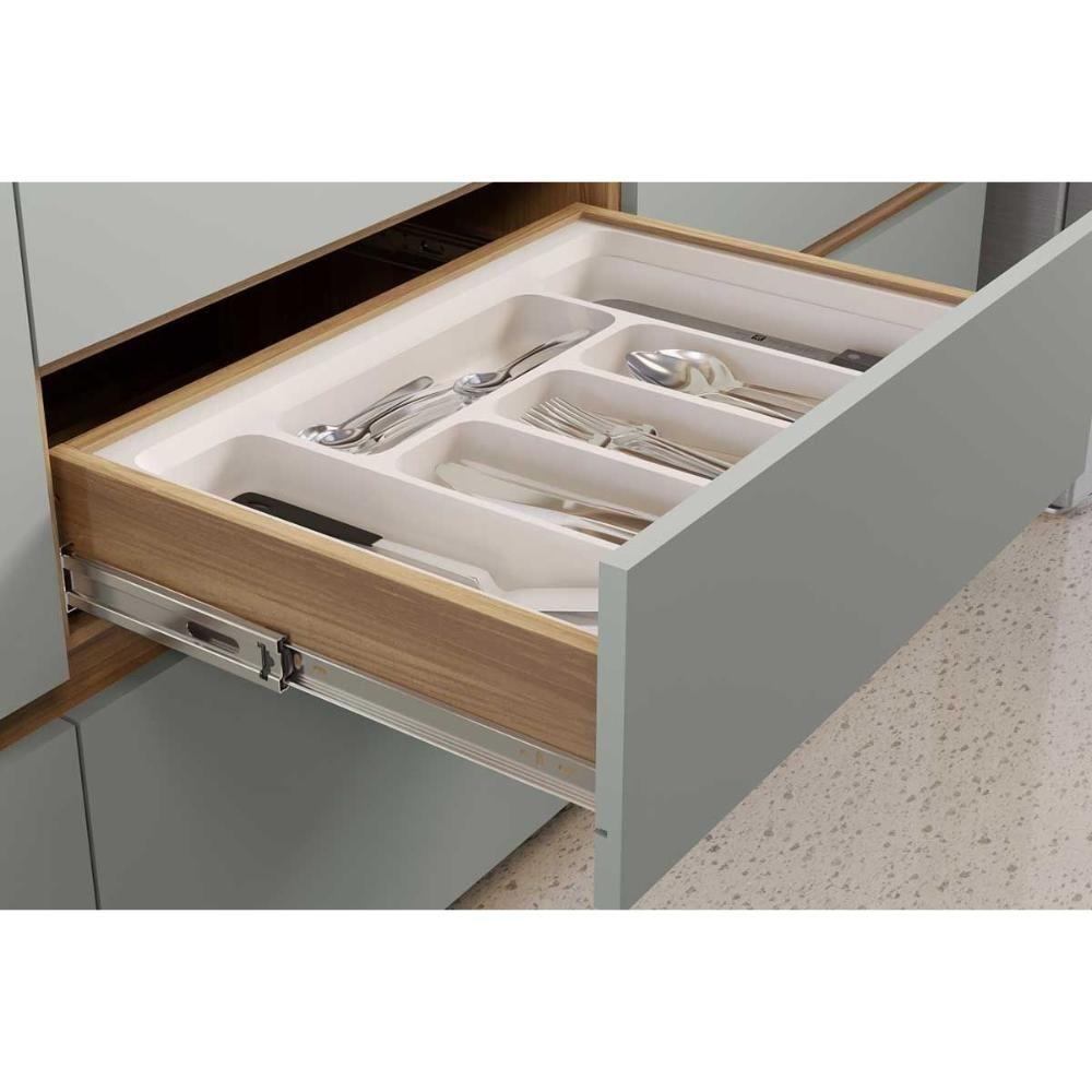 Cozinha Modulada Completa Rainha Gourmet 6 Peças 3 Aéreos + 2 Balcões + 1 Paneleiro C6p01 Nature Verde - 9