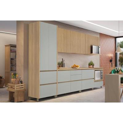 Cozinha Completa 7 Peças Rainha Gourmet 10 Portas 8 Gavetas MDF 120cm Verde