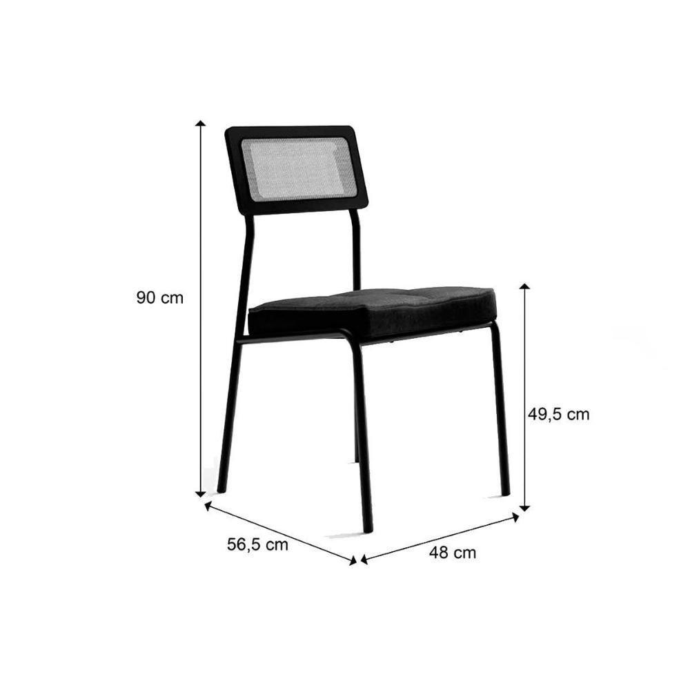 Kit 2 Cadeiras Sala Jantar Lux 1741 Aço 2 Uni Rose-linho Areia-courano Caramelo - Carraro - 4