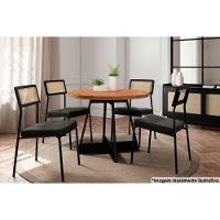 Kit 2 Cadeiras Sala Jantar Lux 1741 Aço 2 Uni Rose-linho Areia-courano Caramelo - Carraro - 5