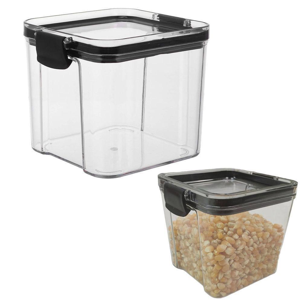 Pote Hermetico Conserva Tampa Veda Armazena 700ml Tempero Mantimento Alimento Acrilico Transparente - 1