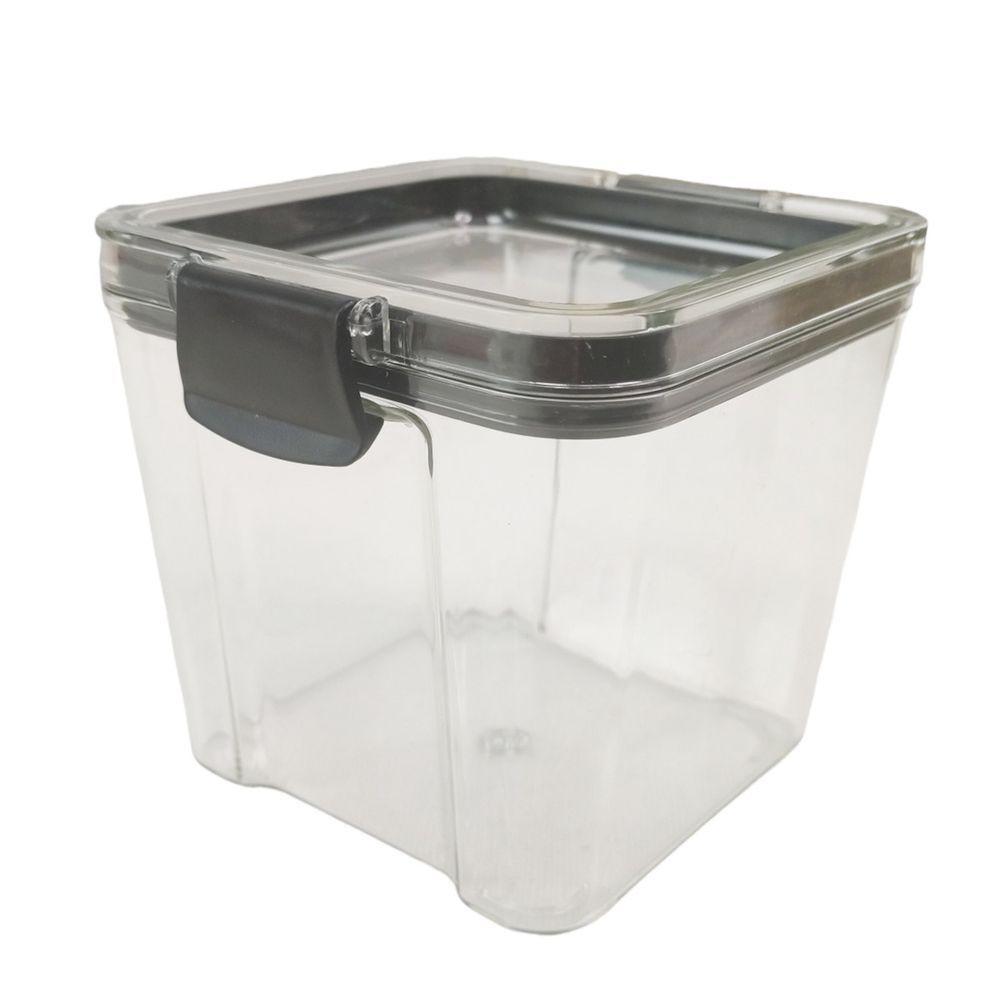 Pote Hermetico Acrilico Transparente Kit 2 Unidades Tampa Veda Trava Multiuso Cozinha Alimento Armar - 5