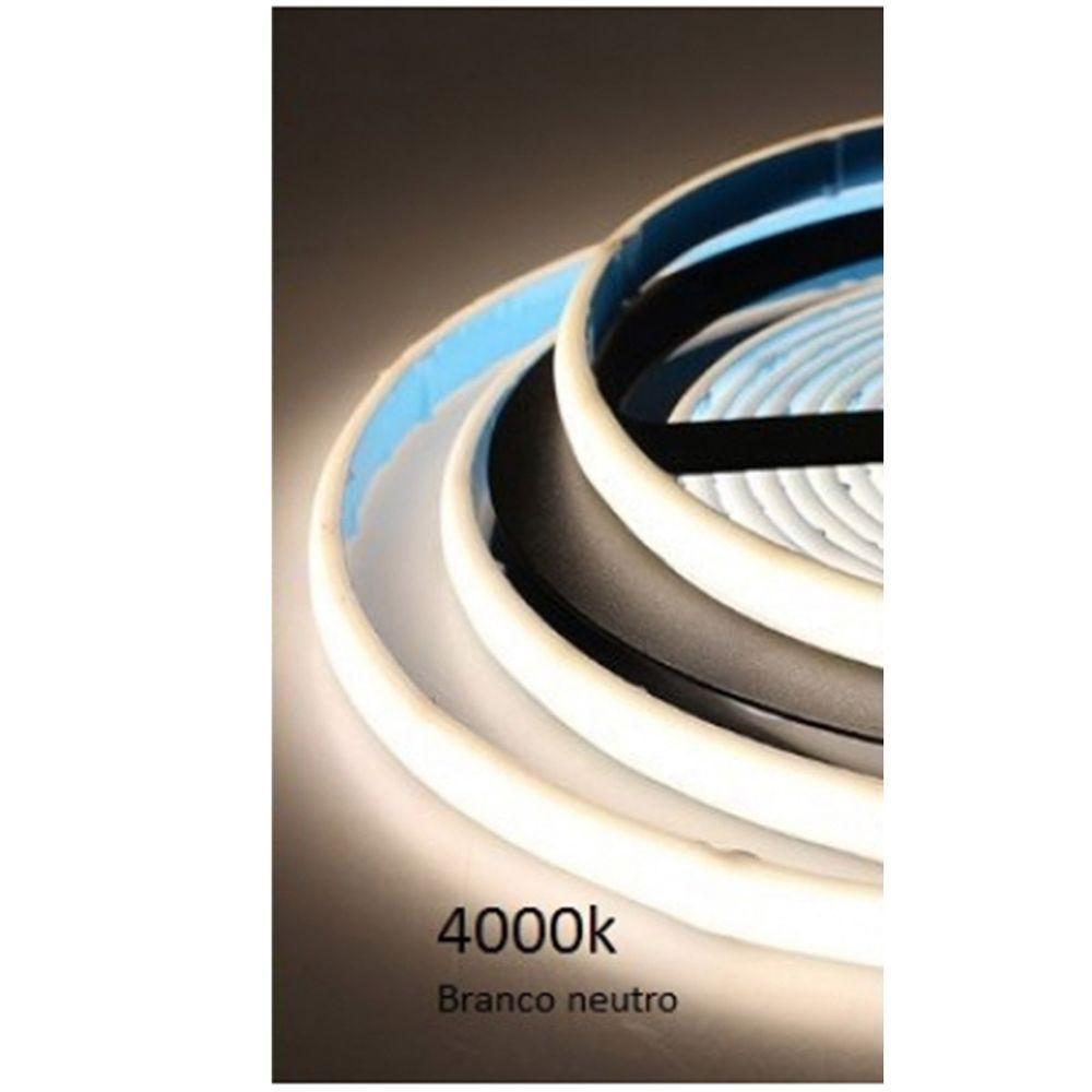 Fita De Led 4000k Cob 12v Rolo 50 Metros 10w Decoraçao Sala Quarto Cozinha Iluminaçao Ambiente Exter - 6