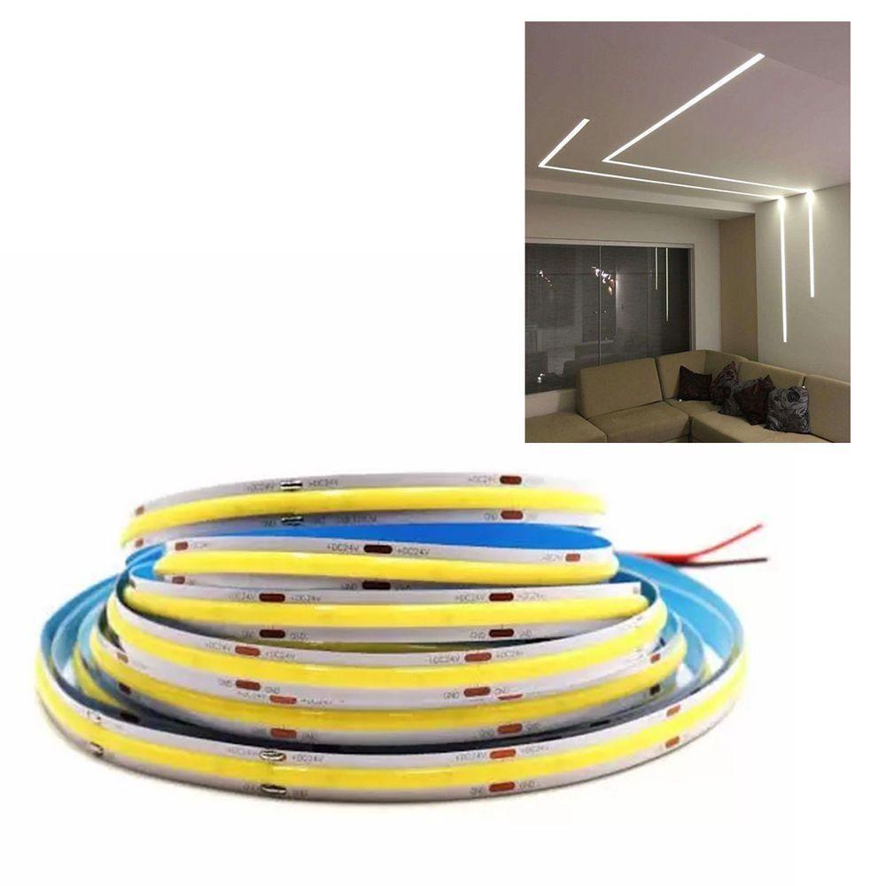 Fita De Led Cob 12v 6500k 10w Rolo 50 Metros Decoraçao Iluminaçao Gesso Sanca Teto Rebaixado Ambient - 2
