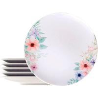 Kit Jogo De Prato Raso Jantar 8pçs 8 Pessoas Floratta 28cm - 5