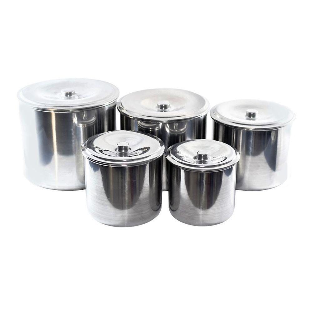 Kit Jogo Porta Mantimentos Lata Alumínio Polido 5 Peças - 1