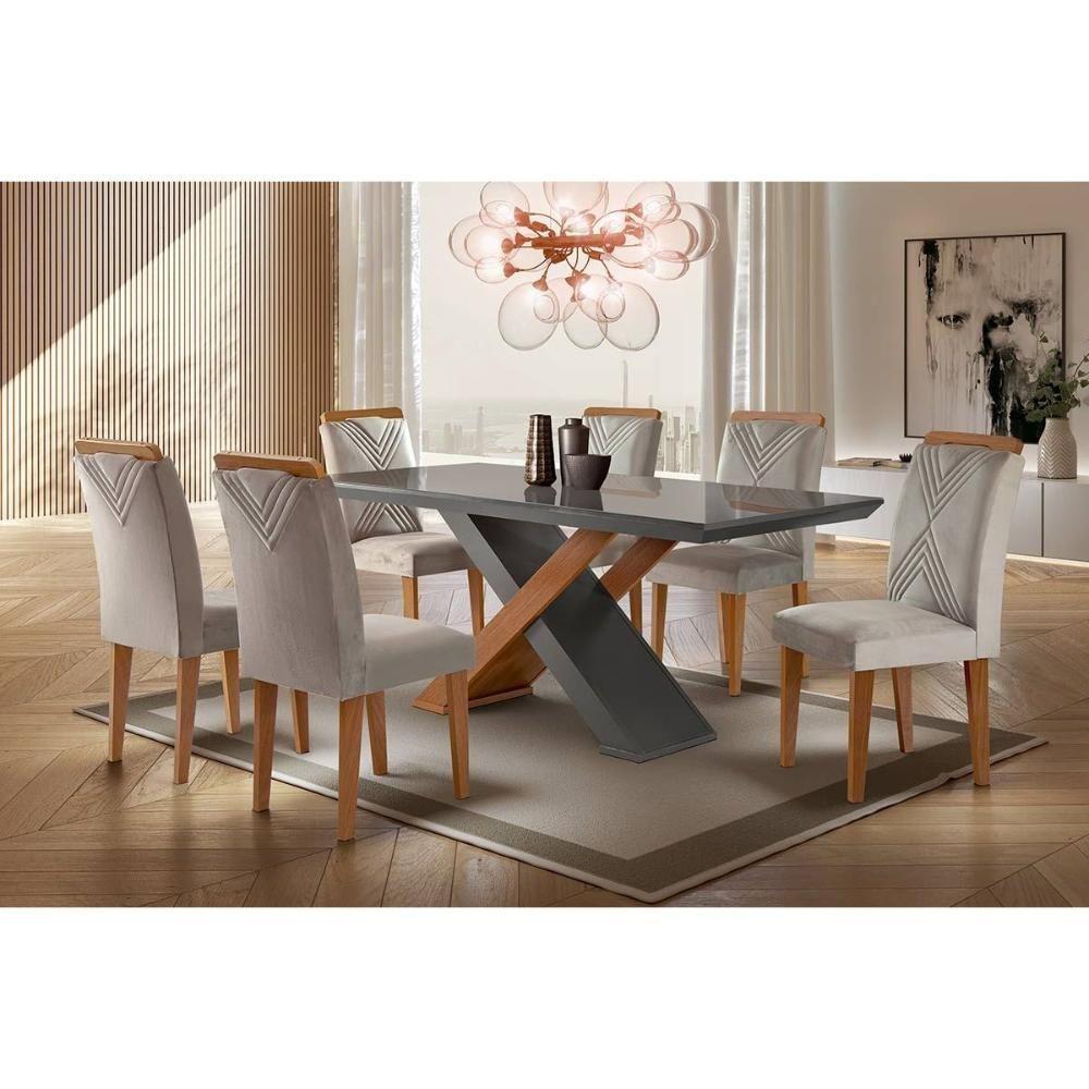 Kit 2 Cadeiras De Cozinha Amsterdã 4 Un Imbuia Suede Creme Rufato - 6