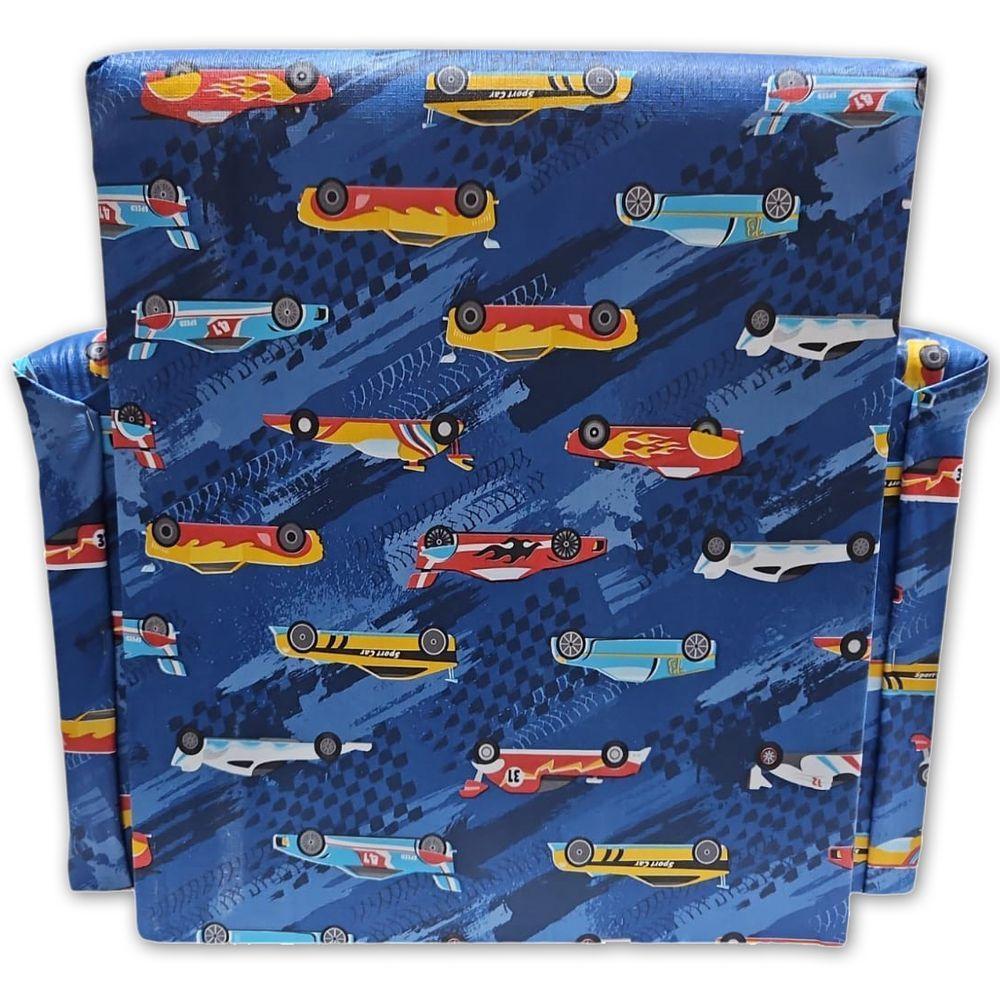 Poltrona Infantil Sofazinho Reforçada Decoração Modelos Carrinhos Azul - 2